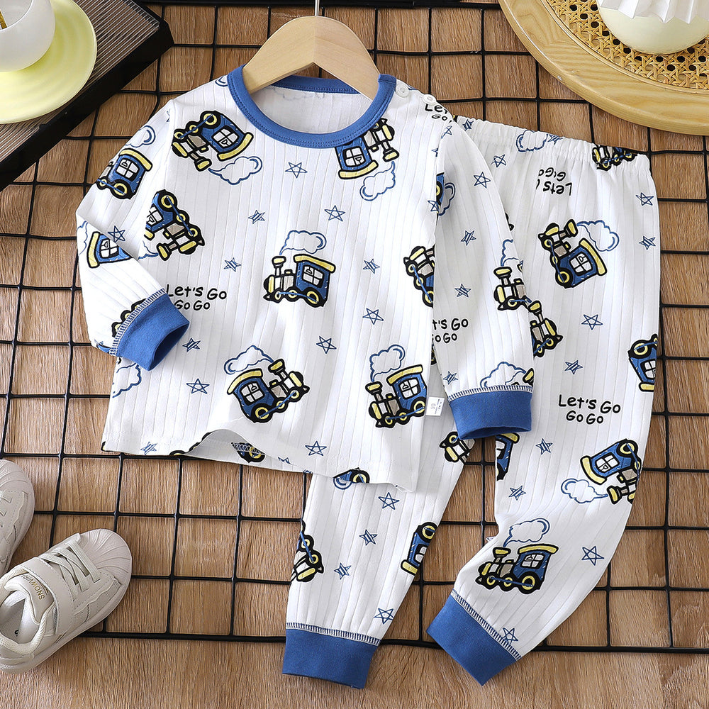Kids' cotton underwear set - new spring collection: boys' thermal underwear, girls' pajamas, and children's loungewear