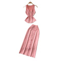 Pure desire style silm tank top sleeveless skirt two-piece set women's summer asymmetrical slimming look hip coverelegantsuit