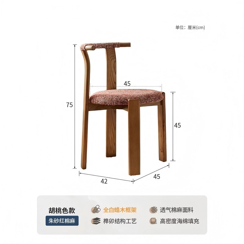 Zita dining chair - vintage solid wood dining chair, 5 new light luxury high-end designer ash wood french dining chair