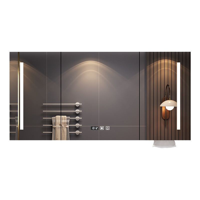 Smart bathroom mirror cabinet Wall-mounted with lamp defogging dressing Multi-layer solid wood storage cabinet Bathroom mirror cabinet