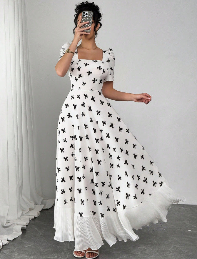 european and american cross-border new french polka dot bodycon dress