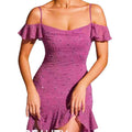 European and american cross-border  spring new women's sexy mesh irregular hem slim-fit backless camisole with beaded detailing