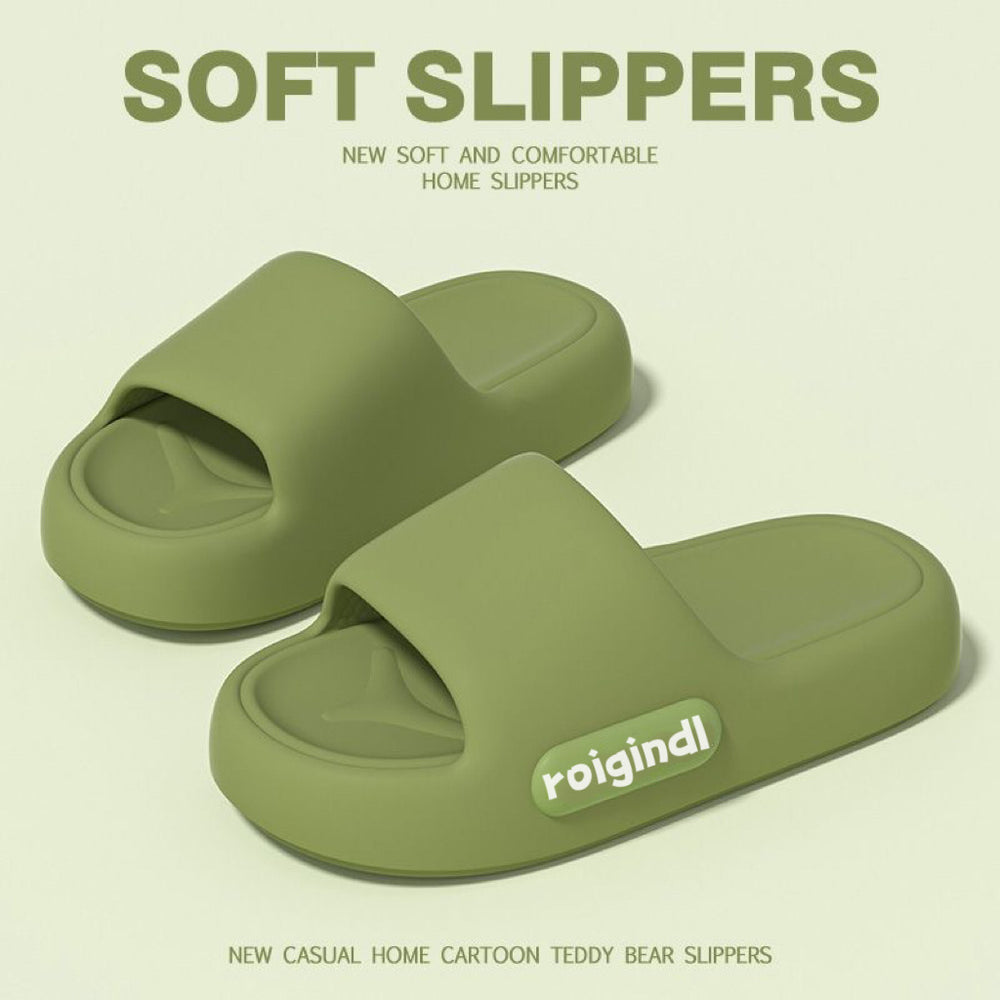 New women's platform slippers - summer indoor home casual soft sole non-slip couple's outdoor sandals & slides for men