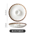 Japanese retrostylish ceramic dessert plate, family restaurant, new year's eve dinner, dumpling platter, snack, roast duck plate