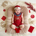 Red full moon baby boy clothes summer jumpsuit boy 100-day banquet 100-year-old banquet baby one-year-old catch zhou dress
