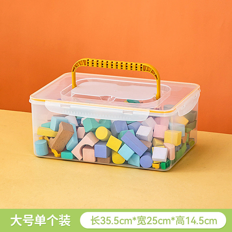 Children's toy storage box Plastic stackable high-capacity finishing box Household portable toy storage box with lid