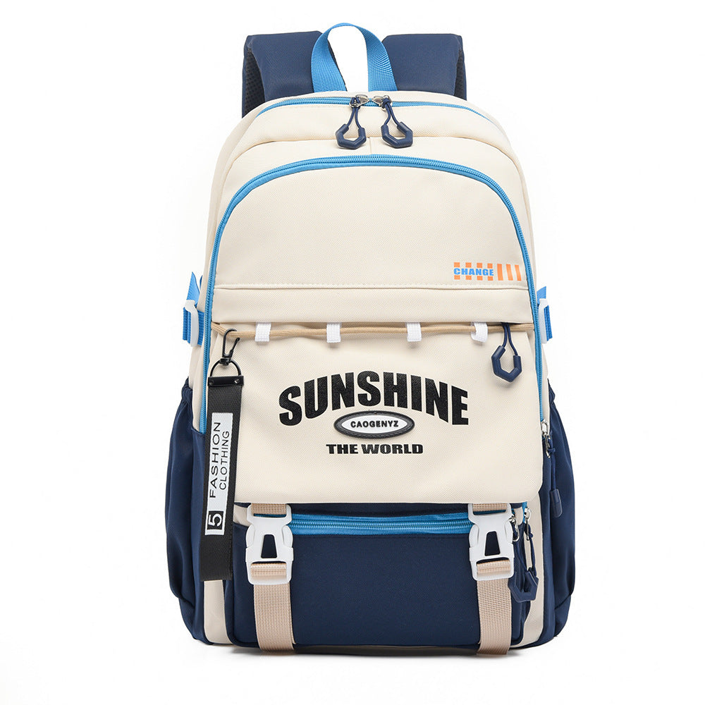 School bag male large capacity junior high school student high school student fashion trend simple backpack female style travel bag