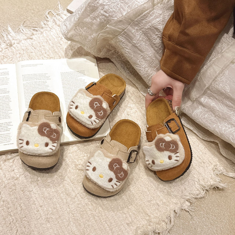 Girls' princess half-slippers, new spring 2025 collection, kids' birkenstock-style soft sole closed-toe slip-ons