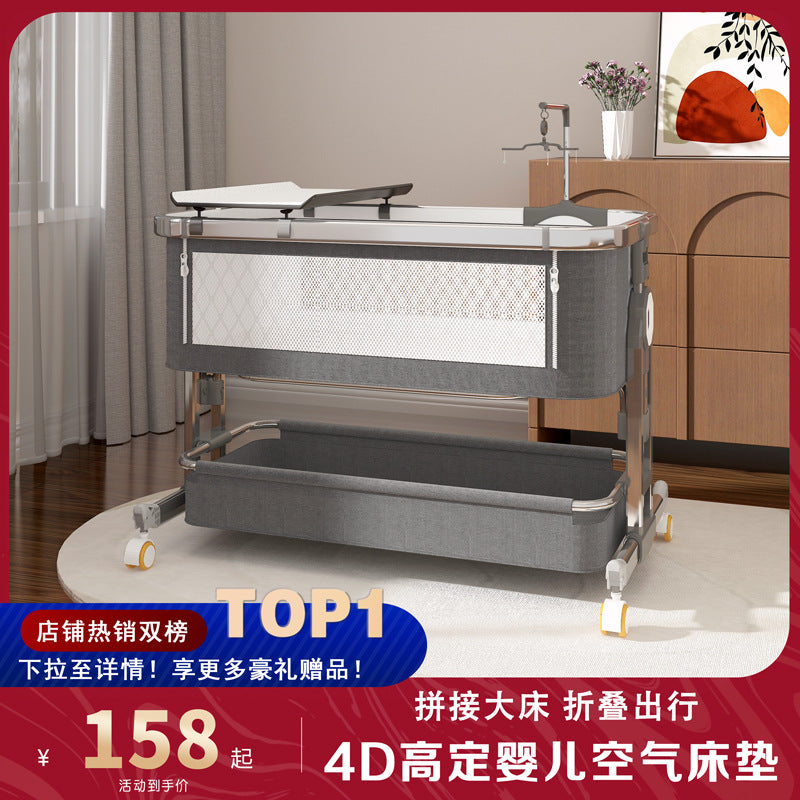 Baby crib - portable, foldable, multi-functional bassinet - newborn & toddler convertible bed