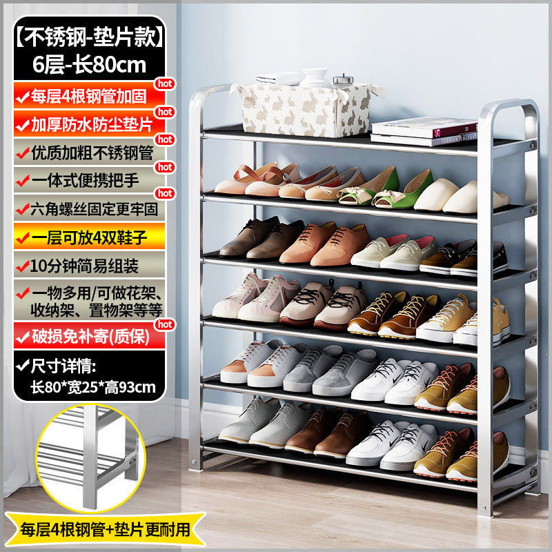 【factory direct】multi-tier stainless steel entryway shoe rack - perfect for dorms, apartments, and rental properties