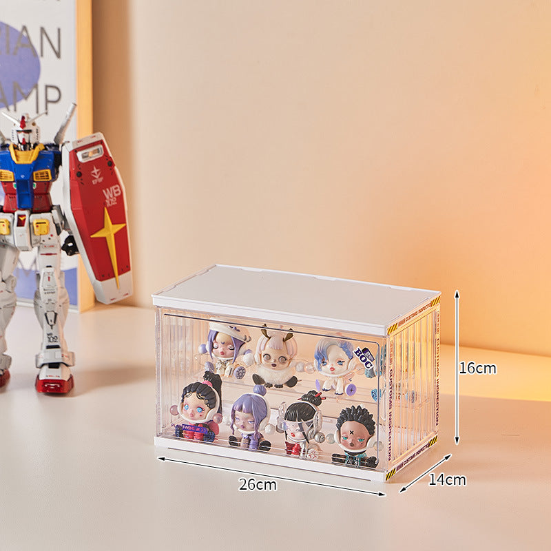 Side door blind box display stand figure display cabinet multi-layer storage dustproof acrylic storage box POP MART