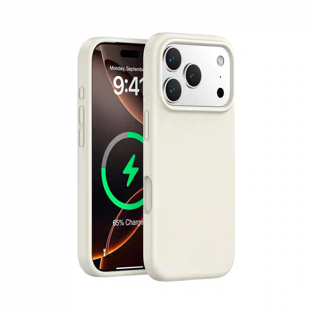 Large pore liquid silicone inner magnetic case for apple 17 pro max - solid color, skin-feel, drop-proof iphone 15
