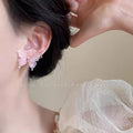 2024 new colorful butterfly silver needle stud earrings for women - summer light luxury, high-end blue earrings, unique design jewelry