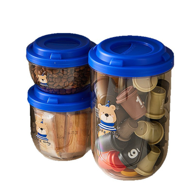 Bear sealed tank food grade coffee storage tank kitchen household plastic moisture-proof insect-proof nut grain sealed box