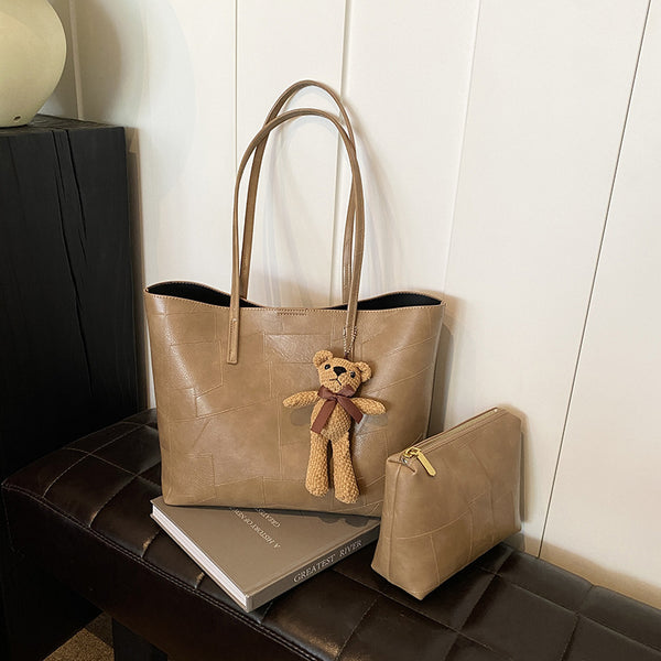 New shoulder bag texture retro capacity stone pattern women's bag class commuting fashion handbag tote bag women