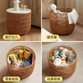 Genji muyu x visha solid wood kids bedside table casual round storage basket japanese style small apartment bedside table