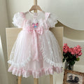 Girls' elsa dress  summer bow princess dress first birthday gown tutu skirt