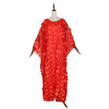 women's african dress,  hot-selling 3d embroidered round neck batwing sleeve loose plus-size maxi dress vest