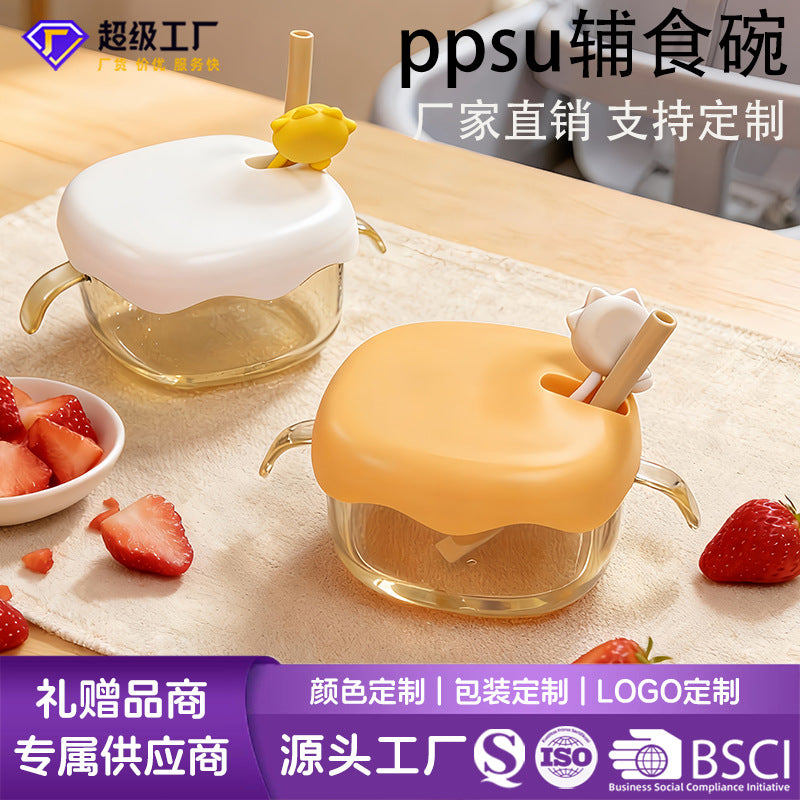 Ppsu baby food bowl, high-temperature resistant baby bowl, oem customization available, wholesale children's meal bowls