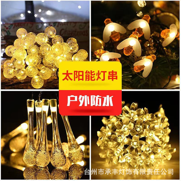 LED solar lantern string star light bubble ball outdoor light string waterproof small lantern landscape garden decorative light