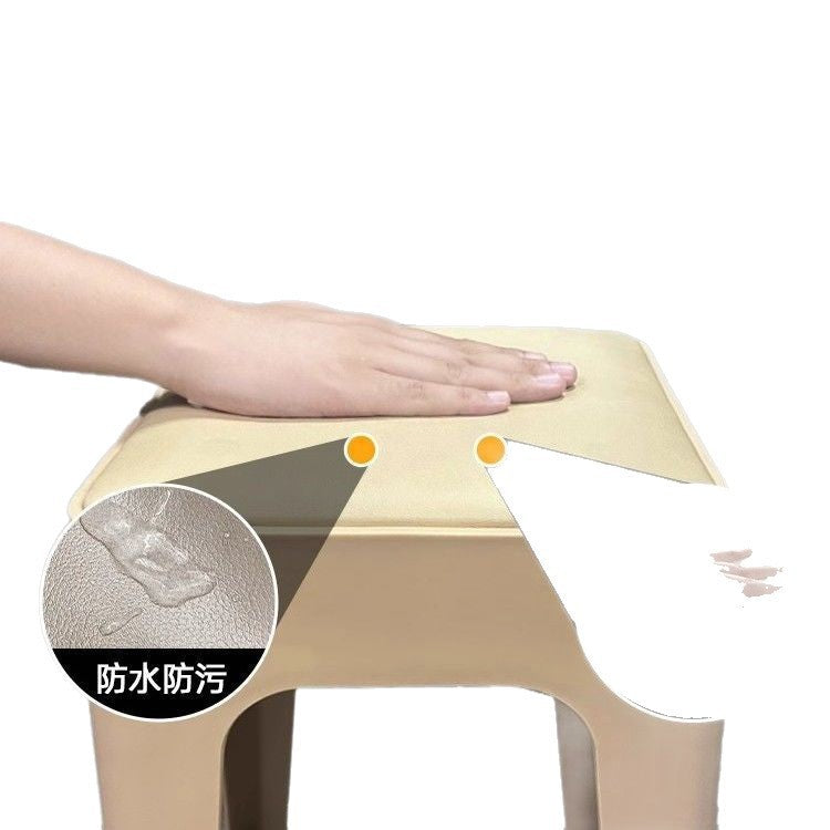 Thickened plastic stool for home use, extra thick, simple, stackable, comfortable for long periods of sitting, high stool, storage, pulley, living room