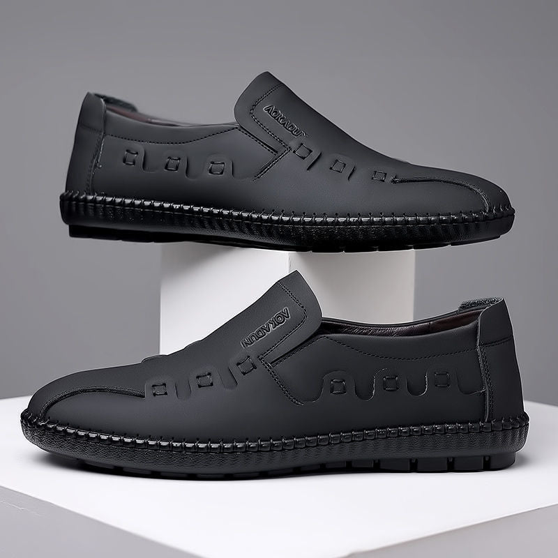 Summer hollow-out sandals cross-border men's leather shoes business casual genuine soft leather shoes non-slip soft sole middle-aged and elderly dad shoes