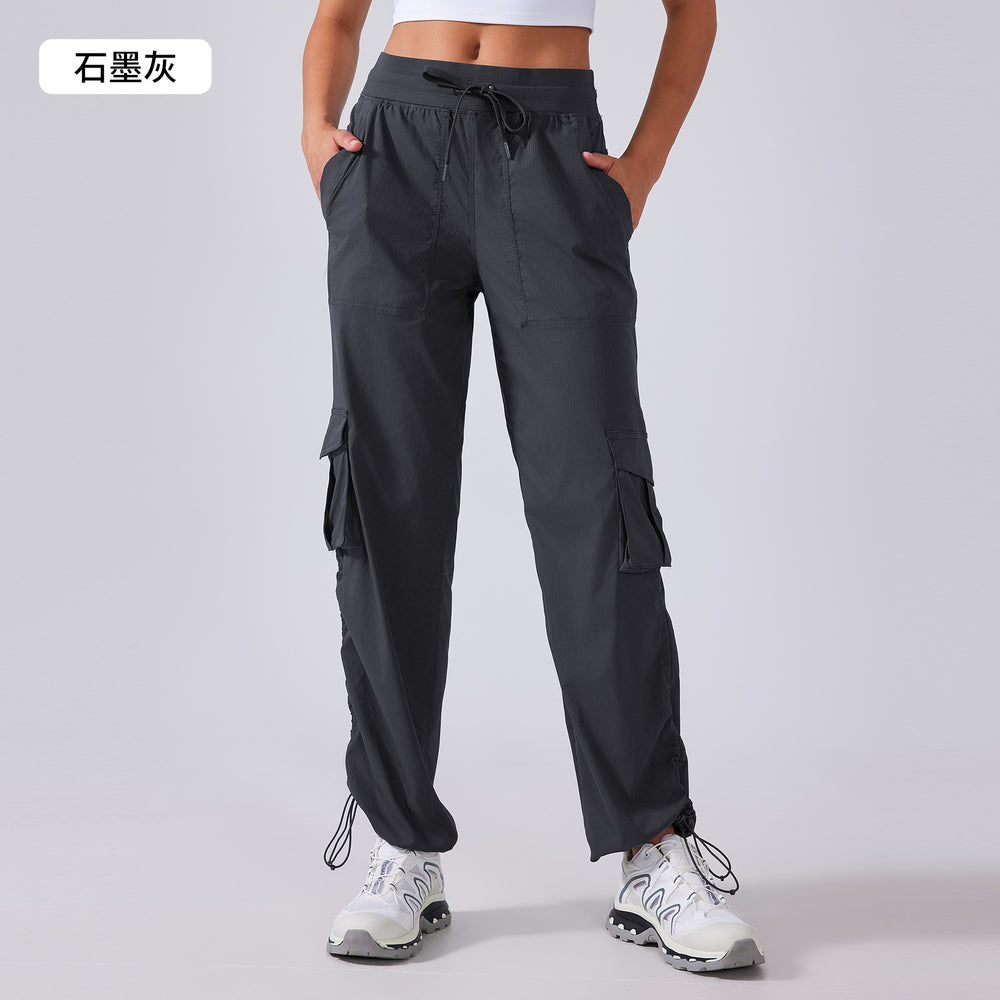 New outdoor running trousers - lightweight, quick-drying, multi-pocket, wide-leg cargo casual pants d25001