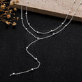 Fashion cross-border new arrivalcasual lasso long necklace fashion copper clavicle chain y-shaped pendant necklace beaded necklace