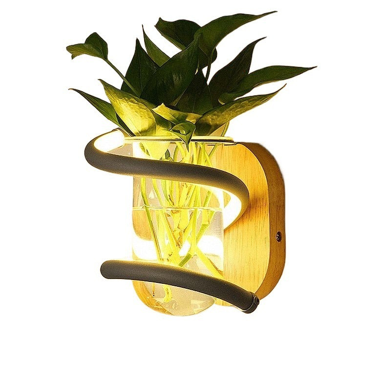 Wall lamp accessible luxurynew arrival bedroom bedside led lamp modern casual background wall wall lamp popular wooden art lamp