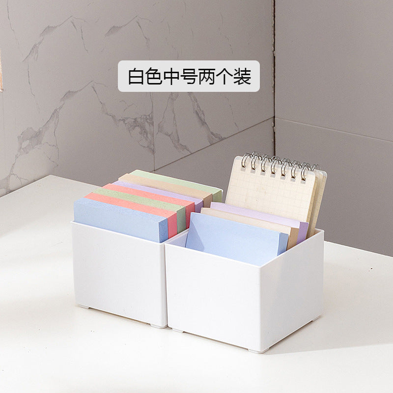 Desktop mobile phone case, sticky note transparent storage box, plastic large-capacity data cable, earphone mini wall-mounted storage box.