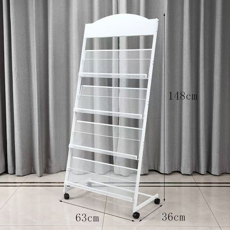 Floor magazine rack, newspaper rack, book rack, display rack, promotional material rack, single page rack, storage rack