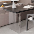 Black solid wood desk, sofa back bench table for living room, acrylic floating double study desk, minimalist computer desk