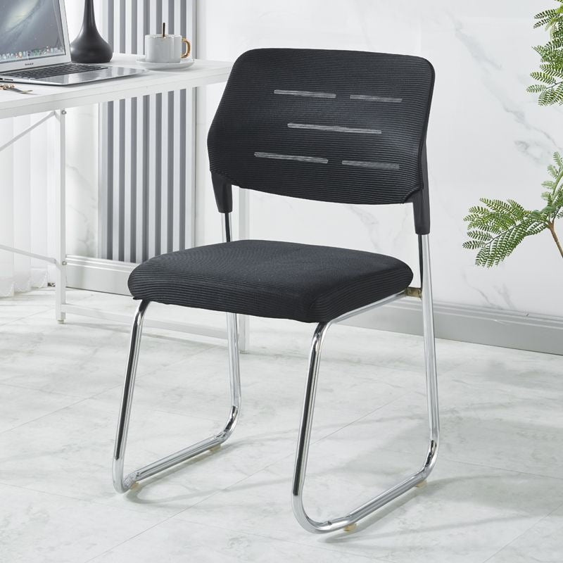 Mesh fabric office chair for computer training, conference room, and extended sitting – ergonomic, minimalist design with mahjong armrests, breathable and suitable for reception areas