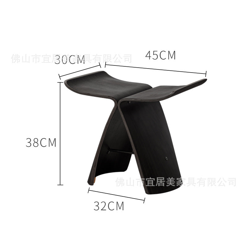 Creative entrance shoe changing stool for home small stool fitting room stackable log butterfly stool track kids small stool