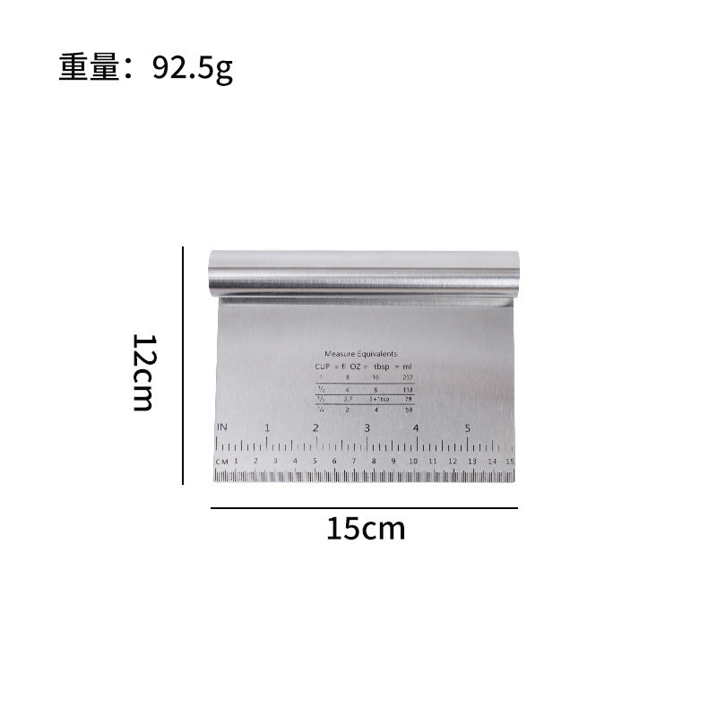 Stainless steel rice noodle scraper, dough cutter, fried stick scraper, pizza steamed bun bread dough baking slicing tool