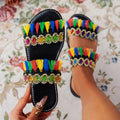 export tassel beach sandals women's  summer new bohemian flat large size slippers wholesale