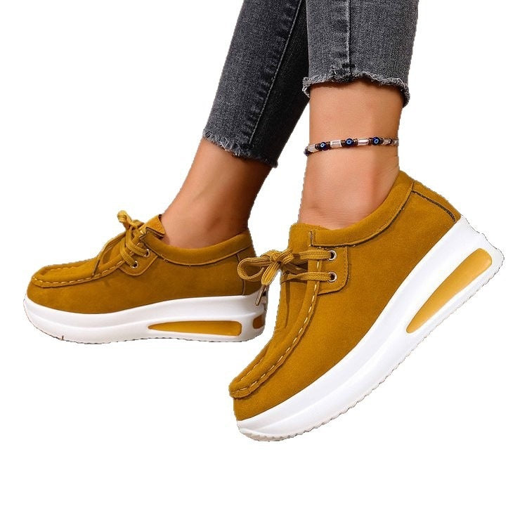 Exportcasualplus size 43 tie back heightening women's shoes autumnew arrival women's outwearplaid soft bottom flatsflats