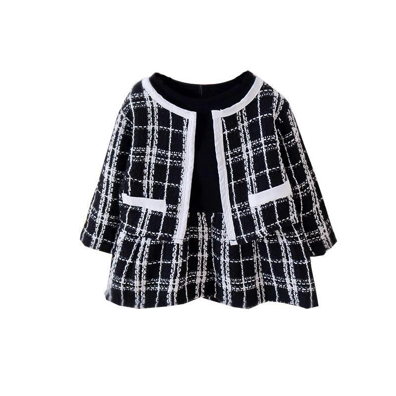 Two-piece girls' autumn outfit set:  new princess dress, stylish baby and toddler clothing for ages 1-3