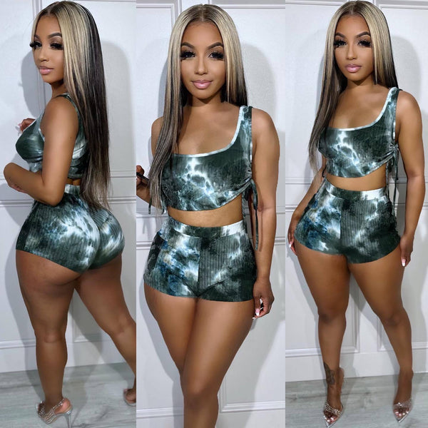 Y5250 summer, European and American women's clothing fashion, casual, pit strip printing, sleeveless, sexy, two-piece set
