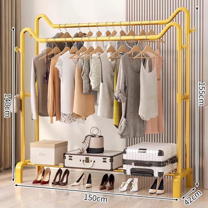 Freestanding coat rack - multi-functional clothes hanger for home, bedroom, balcony, dorm room - easy to assemble
