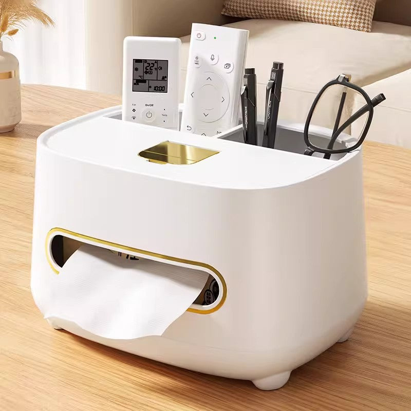 Light luxury tissue box, bedroom pumping carton, living room tea table, multi-function remote control, storage, home desktop creative ornament
