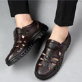 New arrival business hole cool leather shoes men's casual wedding groom british sandals summer breathable youth pointed toe men's shoes