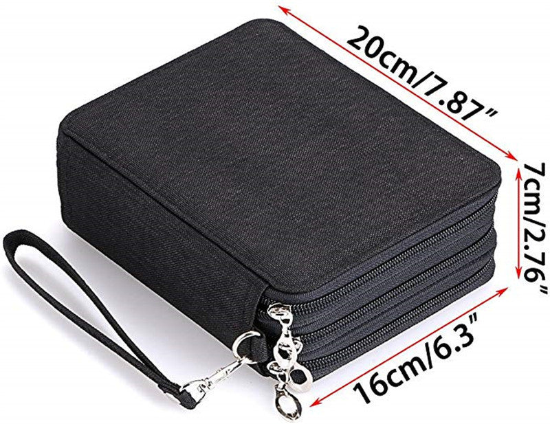 Cross-border pencil bag 72 colors 78 holes Art painting pencil bag Student stationery box Pencil storage bag Stationery pencil bag