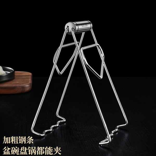 Kitchen anti-scalding clip and tray clip 304 all-steel kitchen tools heat-insulated stainless steel dish clip and tray lift
