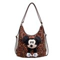 Leopard print large capacity bag for women, 2025 new arrival, trendy commuter shoulder & crossbody bag, casual retro multi-use backpack
