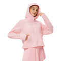 Summer lightweight breathable quick-dry sports windbreaker loose fit versatile hooded outdoor zip-up cardigan jacket for women d25007