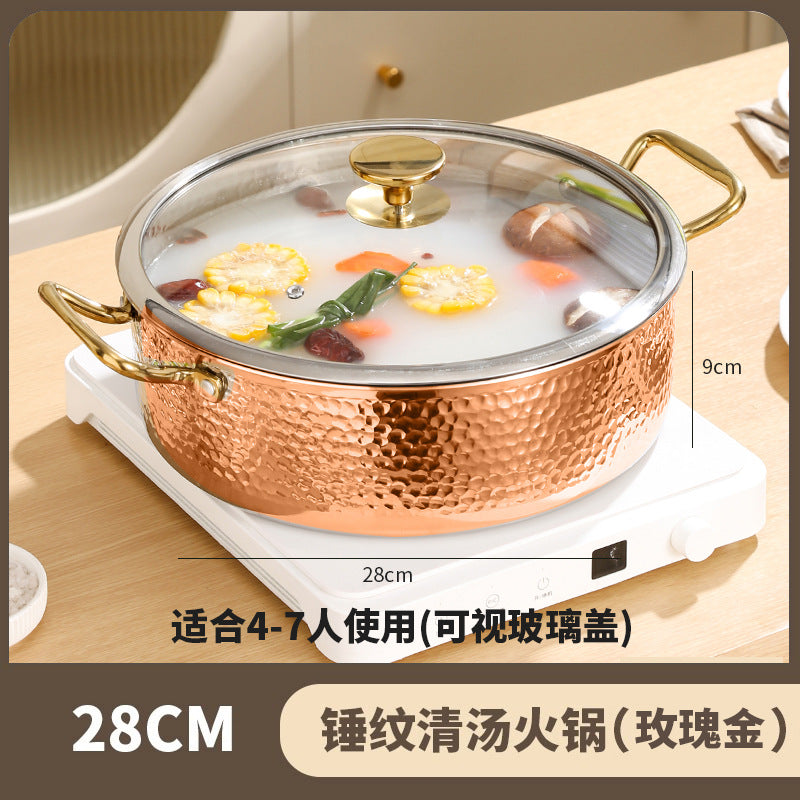 Thickened304 stainless steel yuanyang hot pot, special pot for hot pot, induction cooker, gas stove, pot, yuanyang pot