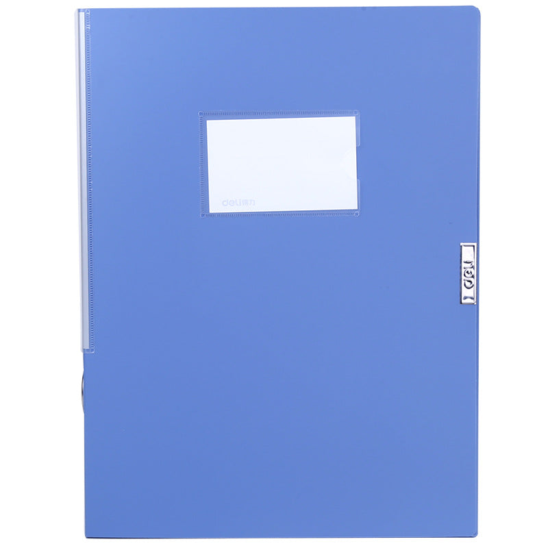 Deli 5684 file box 7.5cm file box A4 blue plastic PVC file box storage box data box 75mm