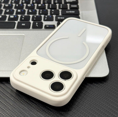 Acrylic magnetic two-tone case, instantly upgrades your iphone to a 17 pro max with a large view window, iphone 18 hard case