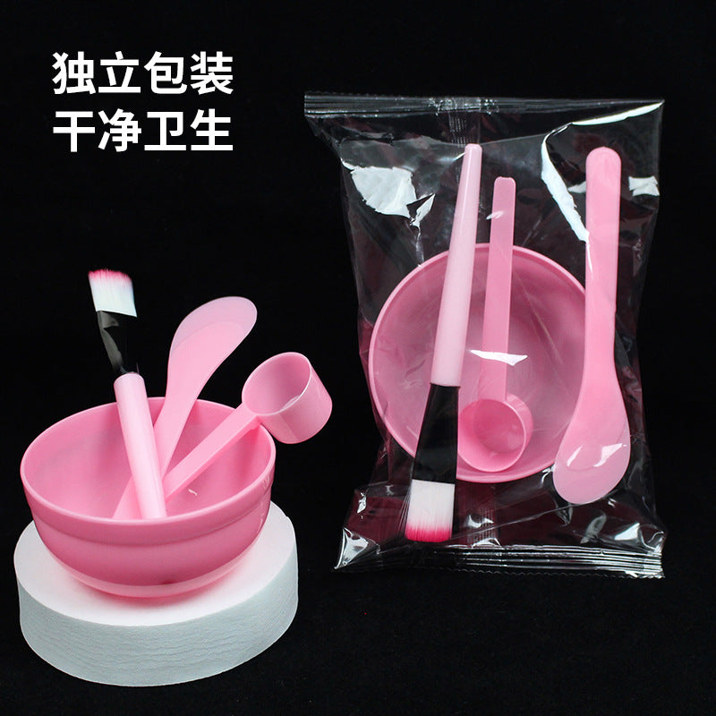 Individually packaged mask tools set: mask bowl (4-piece set), mask brush, plastic spoon, mixing spatula, spa tool set